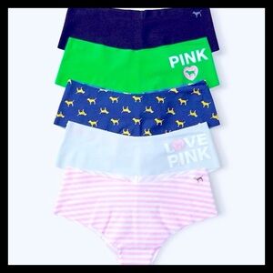 💕ⓅⒾⓃⓀ ⓋⓈ No Show Cheekster Panty Pack-Of-5✨NWT✨💕